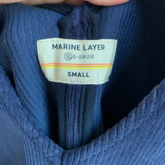 Marine Layer Corduroy Shift Dress Navy Small - Picture 4 of 5